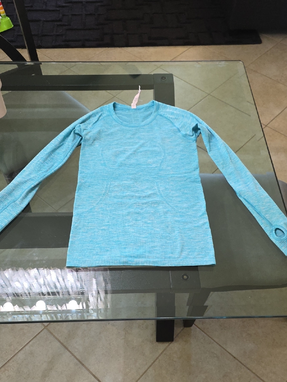 lululemon athletica Girls' Long-Sleeve Active Tee in Aqua Blue